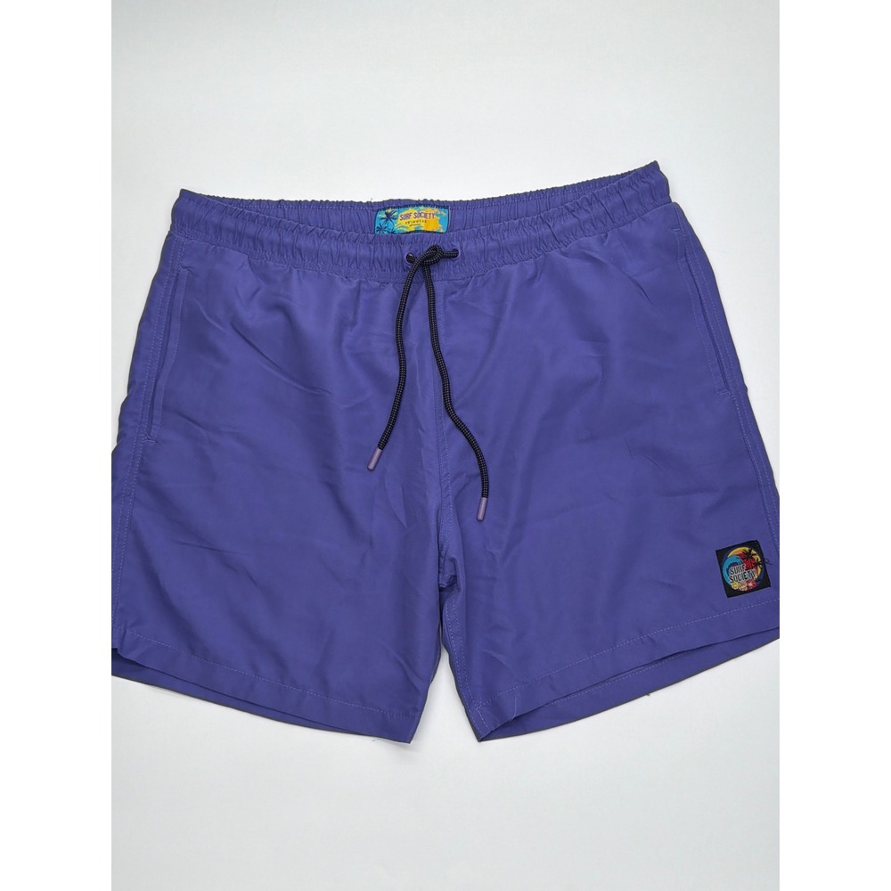 Surf Society Mens Purple Swim Trunks Mesh Lined Board Shorts XL Drawstring Surf